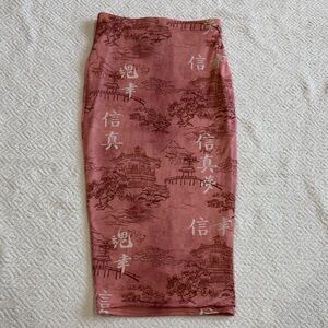 PrettyLittleThing Mauve Patterned Pencil Skirt